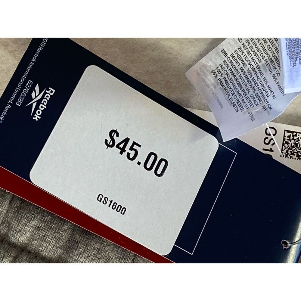 Reebok Mens LARGE Solid Gray Heather Joggers NWT - image 8